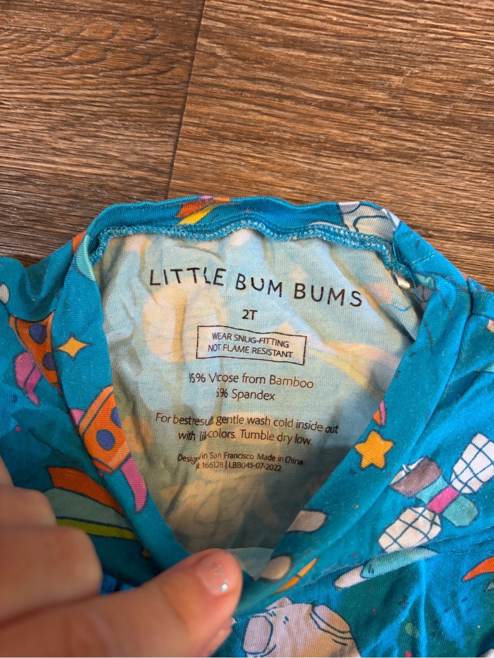 Little Bum Bums Toddler 2-Piece Blue Bamboo Astronaut Space Pjs 2T - Picture 3 of 4